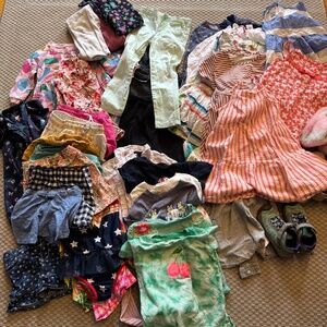 Huge Bundle Girls Size 5 , 43 pieces, shirts, shoes, dresses, shorts, pants.